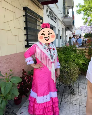 Traje de flamenca rosa