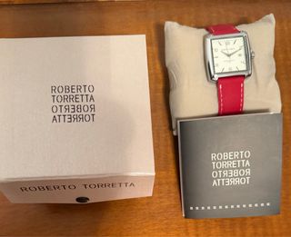 Reloj Roberto Torretta Cuadrado Correa Roja