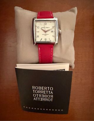 Reloj Roberto Torretta Cuadrado Correa Roja