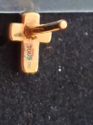 Pendientes Tous Oro 18kt Cruz 6mm