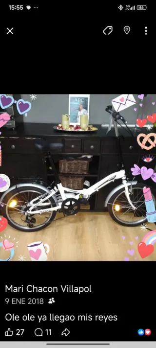 Bicicleta plegable blanca