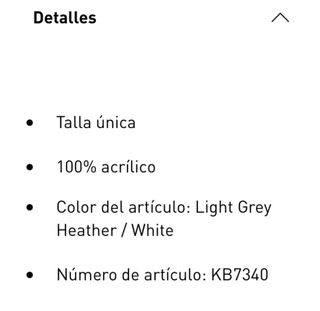 Gorro y guantes Adidas.