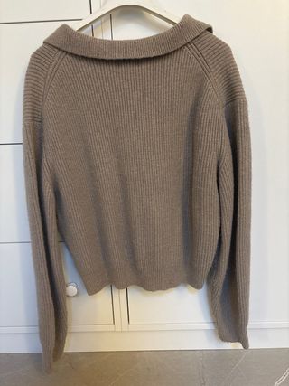 Jersey H&M cuello polo marrón talla L