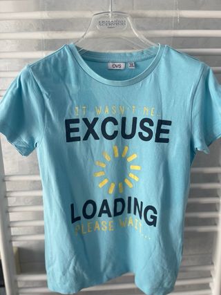 Maglietta OVS Azzurra Excuse Loading 8/9 anni sc27
