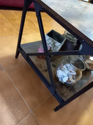 Mueble TV y mesa centro madera