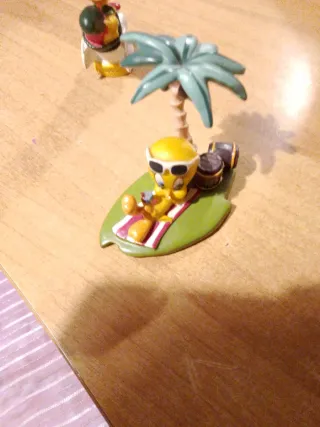 Set 3 statuine Titti resina dipinte a mano