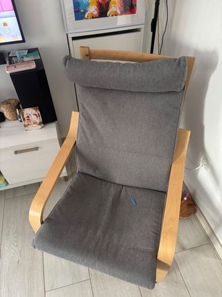 Sillón Poäng Ikea Madera y Tela Gris