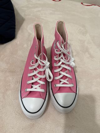 Converse plataforma rosas