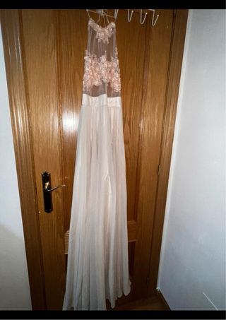 Vestido Beige/Dorado Hecho a Mano