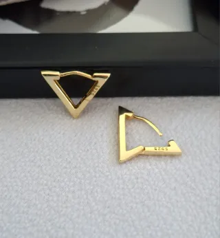 Pendientes Triángulo Baño Oro 18k Plata