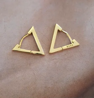 Pendientes Triángulo Baño Oro 18k Plata