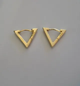 Pendientes Triángulo Baño Oro 18k Plata
