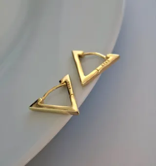 Pendientes Triángulo Baño Oro 18k Plata