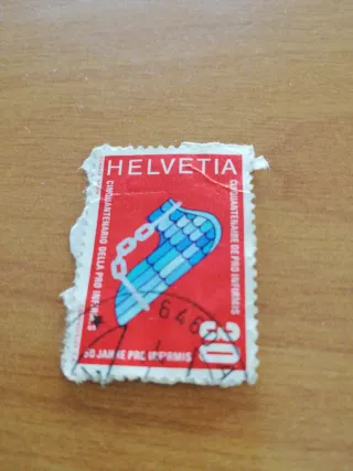 Sello Suiza Helvetia 50 Años Pro Infirmis