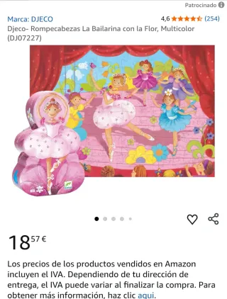 Puzzle Bailarina Djeco 36 piezas