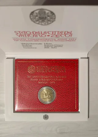 2€ Vaticano 2024 Santo Tomás de Aquino