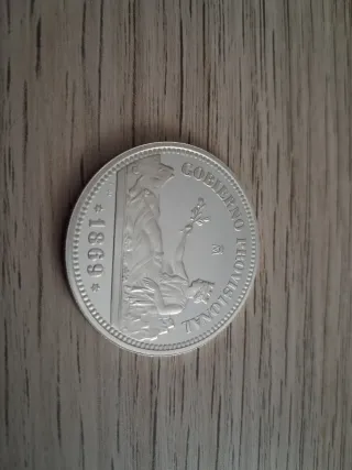 Moneda de Plata Gobierno Provisional 1869