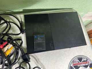 Ps2 Slim Negra + Juego Midnight Club 3