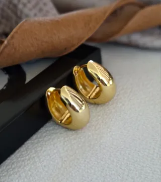 Pendientes Aro Plata Ley Baño Oro 18k