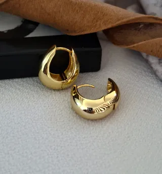 Pendientes Aro Plata Ley Baño Oro 18k