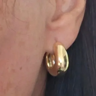 Pendientes Aro Plata Ley Baño Oro 18k