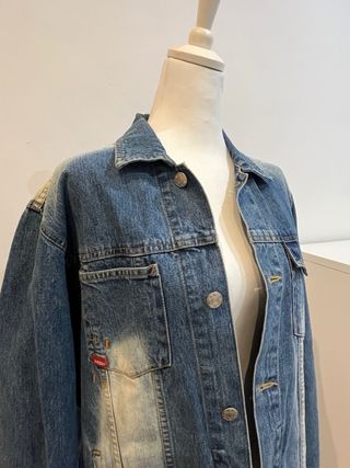 Cazadora Denim Algodón Desgastada