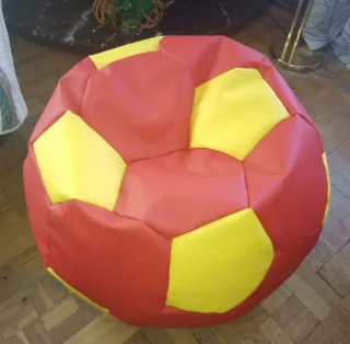 Puff balón España rojo y amarillo