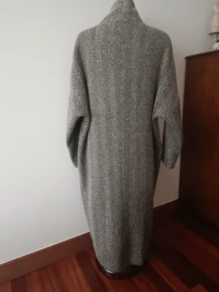 Abrigo largo con lana Mango