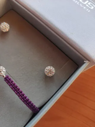 Conjunto Lotus Silver Pulsera y Pendientes