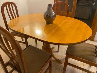 Mesa Comedor Extensible + 4 Sillas Madera