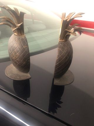 Sujetalibros Vintage Piñas Metal Dorado