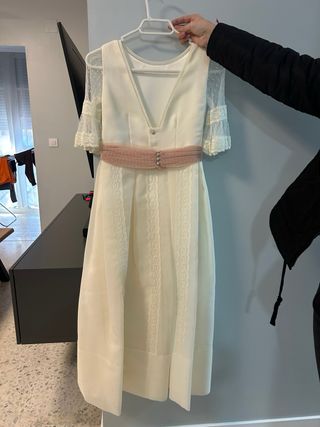 Traje de Comunión Blanco y Rosa