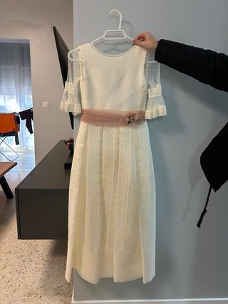 Traje de Comunión Blanco y Rosa