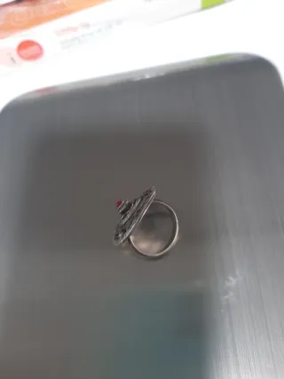 Anillo Plata con Piedra Roja