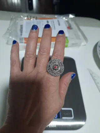 Anillo Plata con Piedra Roja