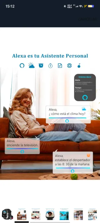 Reloj Inteligente 1.83 Alexa Mujer Hombre