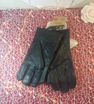 Guantes Piel auténtica Negros Talla Xl