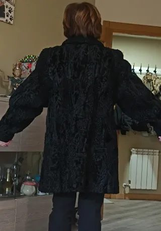 Abrigo de astracán Georgios negro