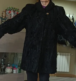 Abrigo de astracán Georgios negro