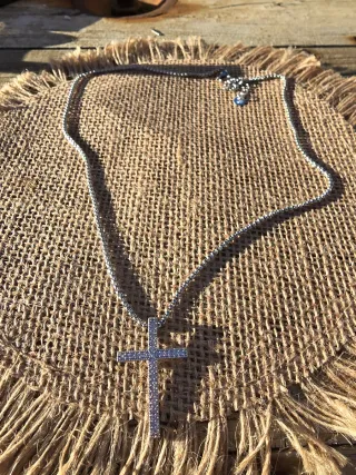 Collar Cruz Plata con Brillantes