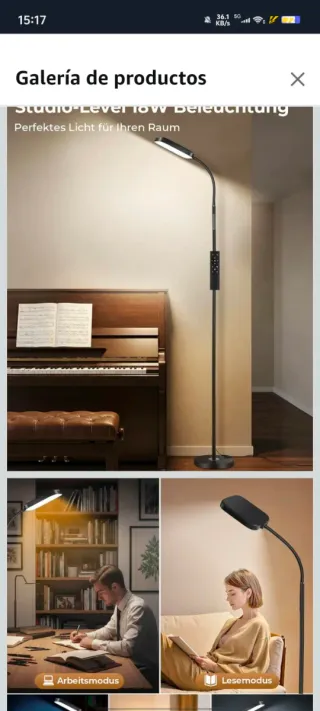 Lámpara de pie LED 18W 1850 lm