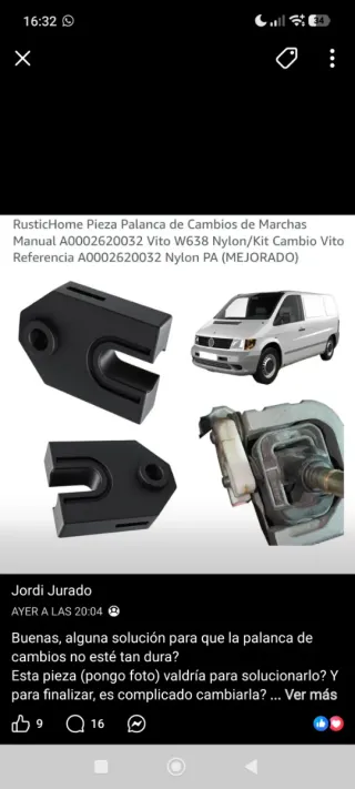 Pieza Palanca de Cambios Manual Vito W638