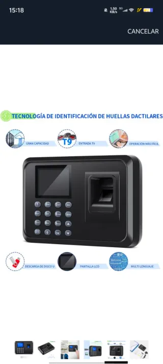 Control Horario Empleados Huella Dactilar