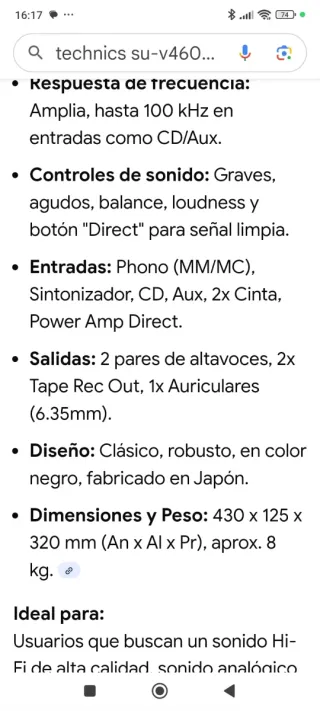 AMPLIFICADOR TECHNICS SU-V460