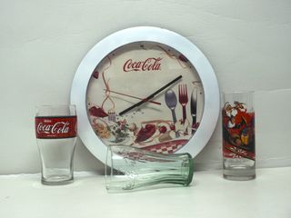 Lote Coca-Cola: Chapa, Reloj y Vasos