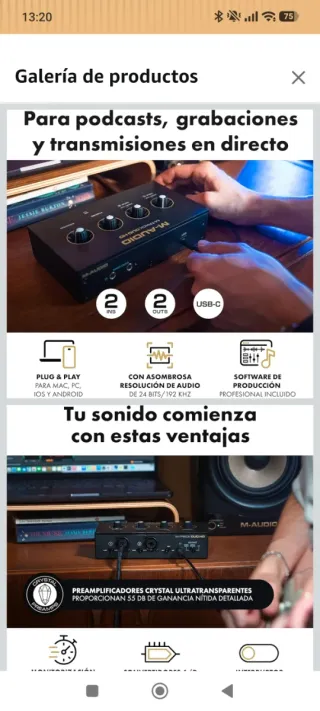 Interfaz con Microfono y Auriculares