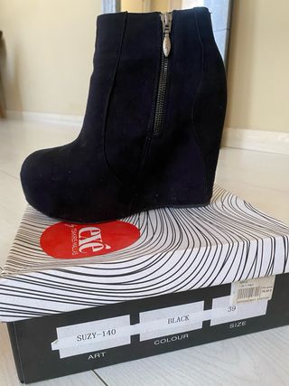 Botines Ash Piel Negra Plataforma