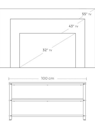 Mueble TV madera y metal NUEVA