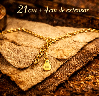 Tobillera Plata 925 Baño Oro 14k Negra