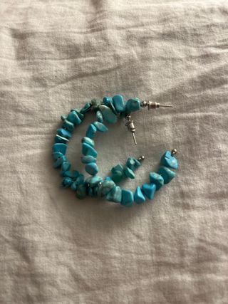 Pendientes Aro Coral Azul Turquesa